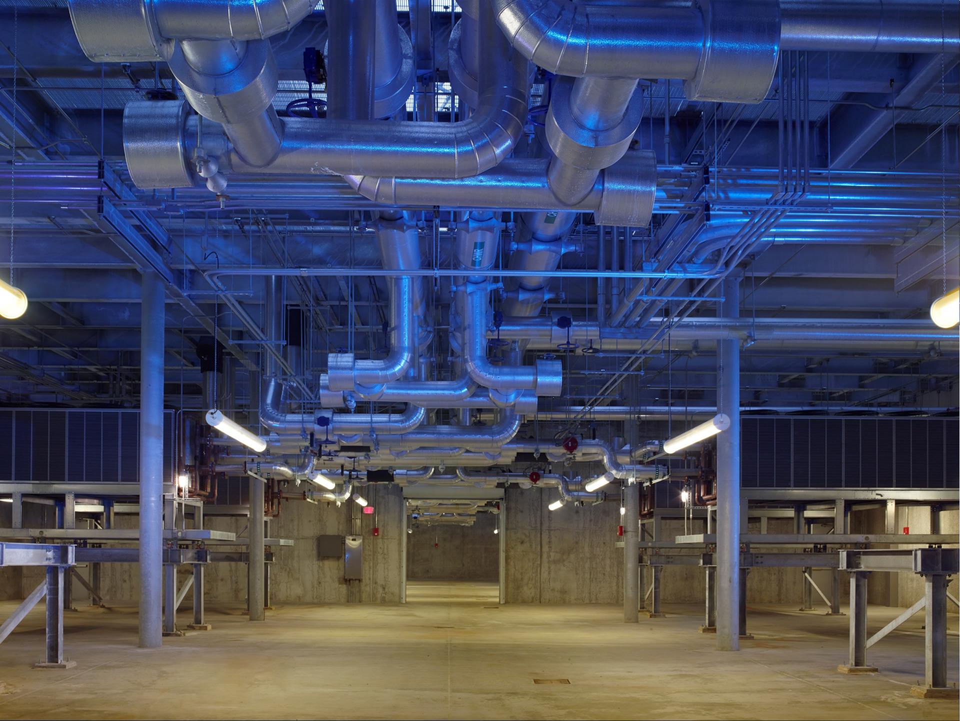 Multi-level equipment yard designed to easily accommodate additional equipment needed for planned expansion